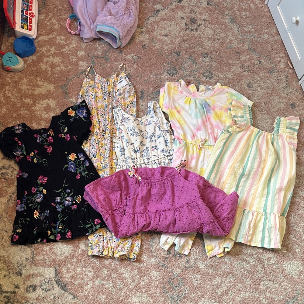 Floral and Striped toddler summer jumpers and dresses  Set
